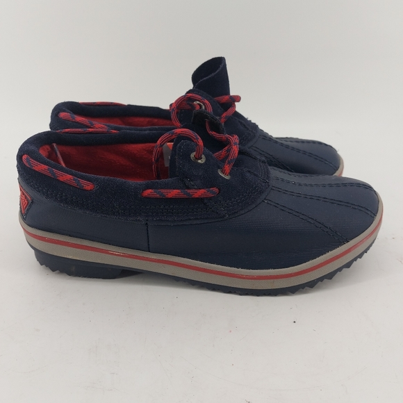 LL Bean Rangeley 2 Eye Moc Kids Size 4 Womens 5.5 Navy Blue Rain Boot 507448 - Picture 6 of 7